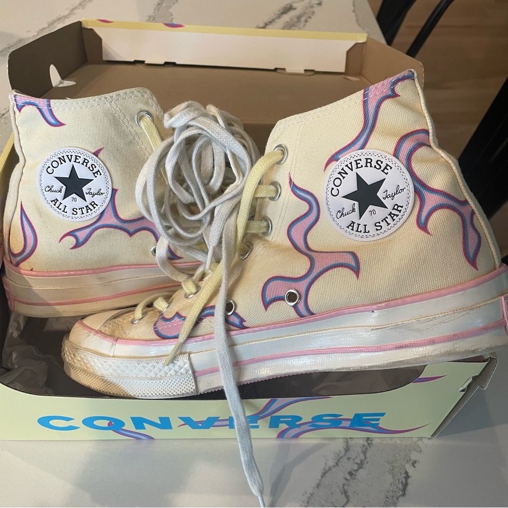 Converse Chuck Taylor All Star 70 Hi Golf Le Fleur Yellow Flame Men 8 Women 10